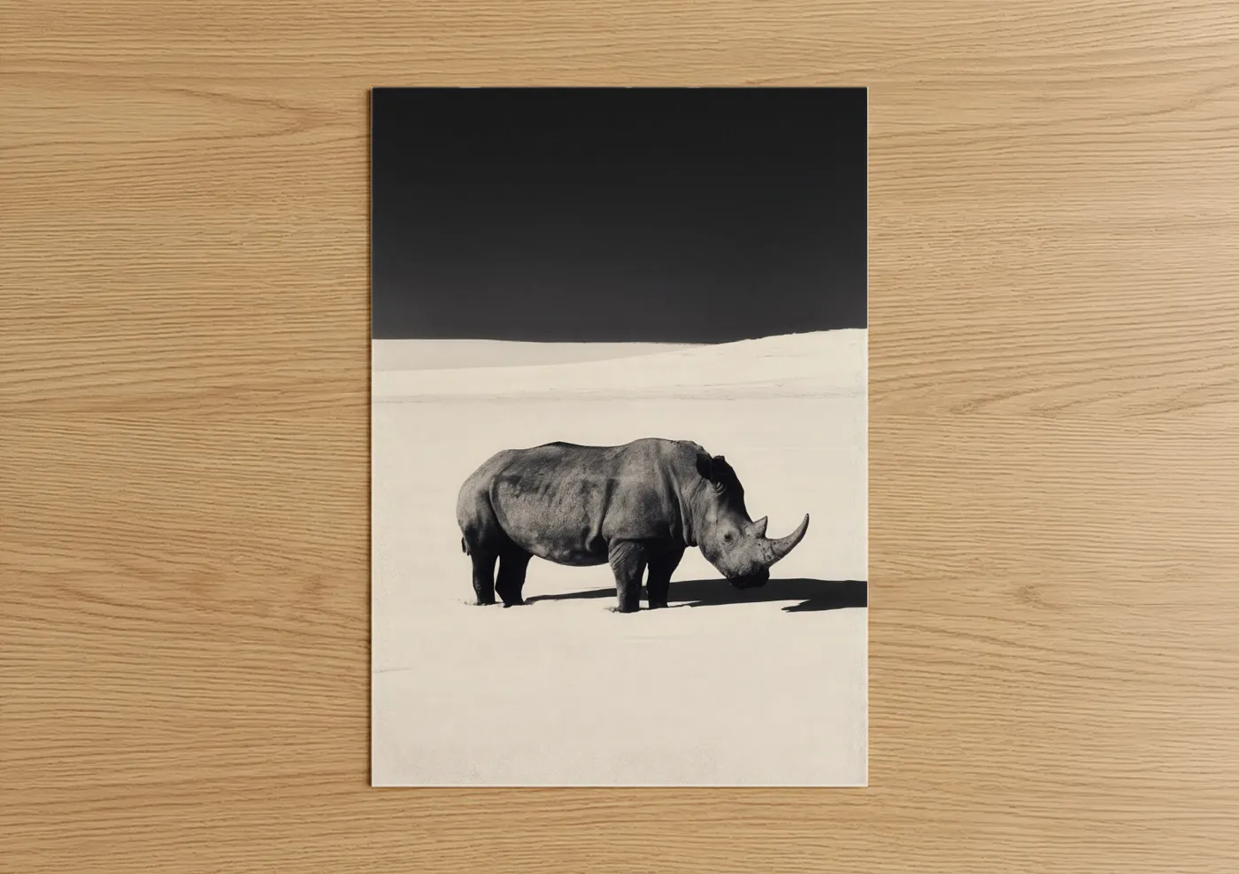 Desert Rhino Minimalist Wildlife Wall Art