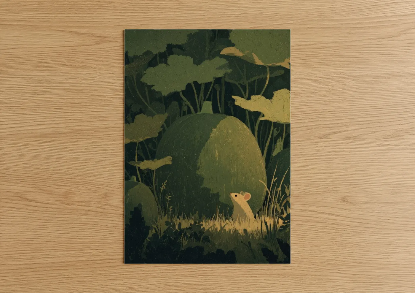 Whimsical Garden Melon Illustration Wall Art