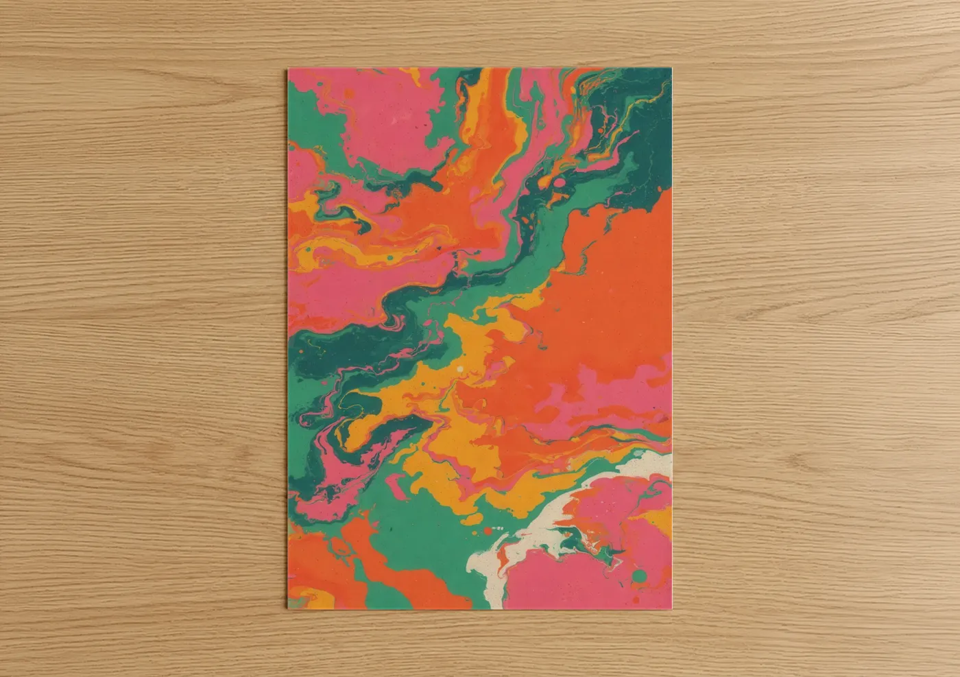 Vibrant Cosmic Nebula Abstract Wall Art