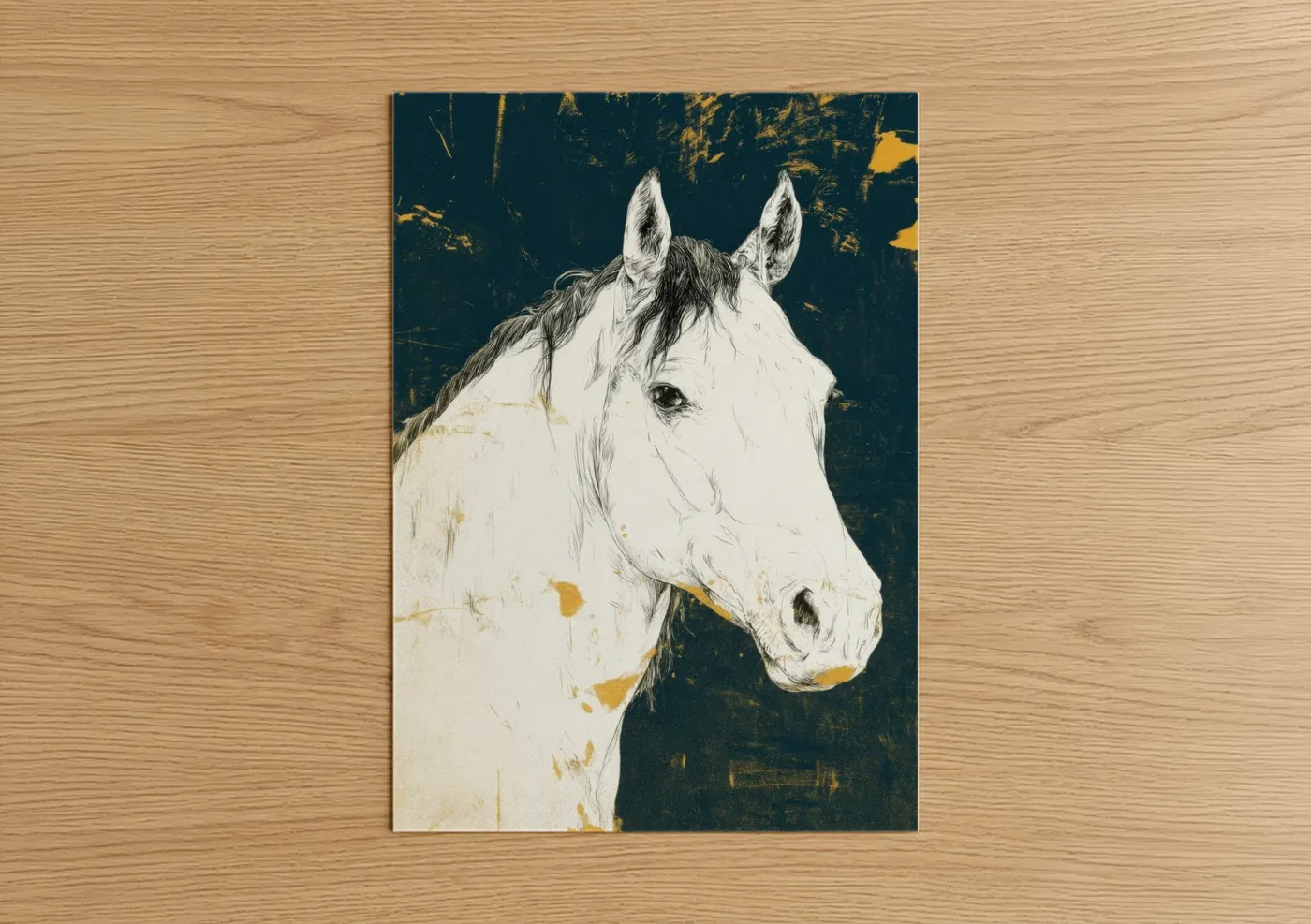 Golden Quarter Horse Portrait Wall Art