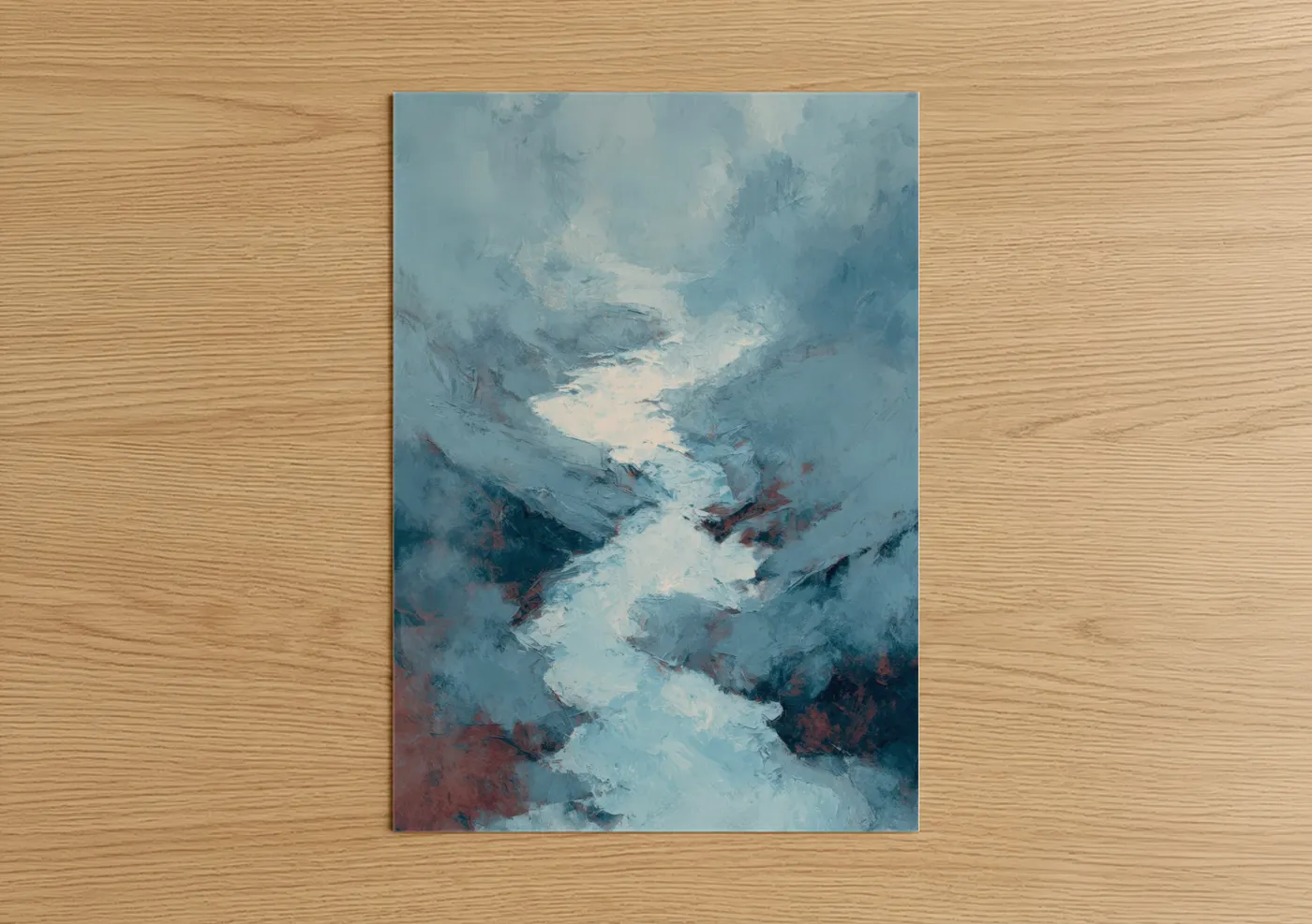 Misty Glacier Valley Abstract Landscape Wall Art