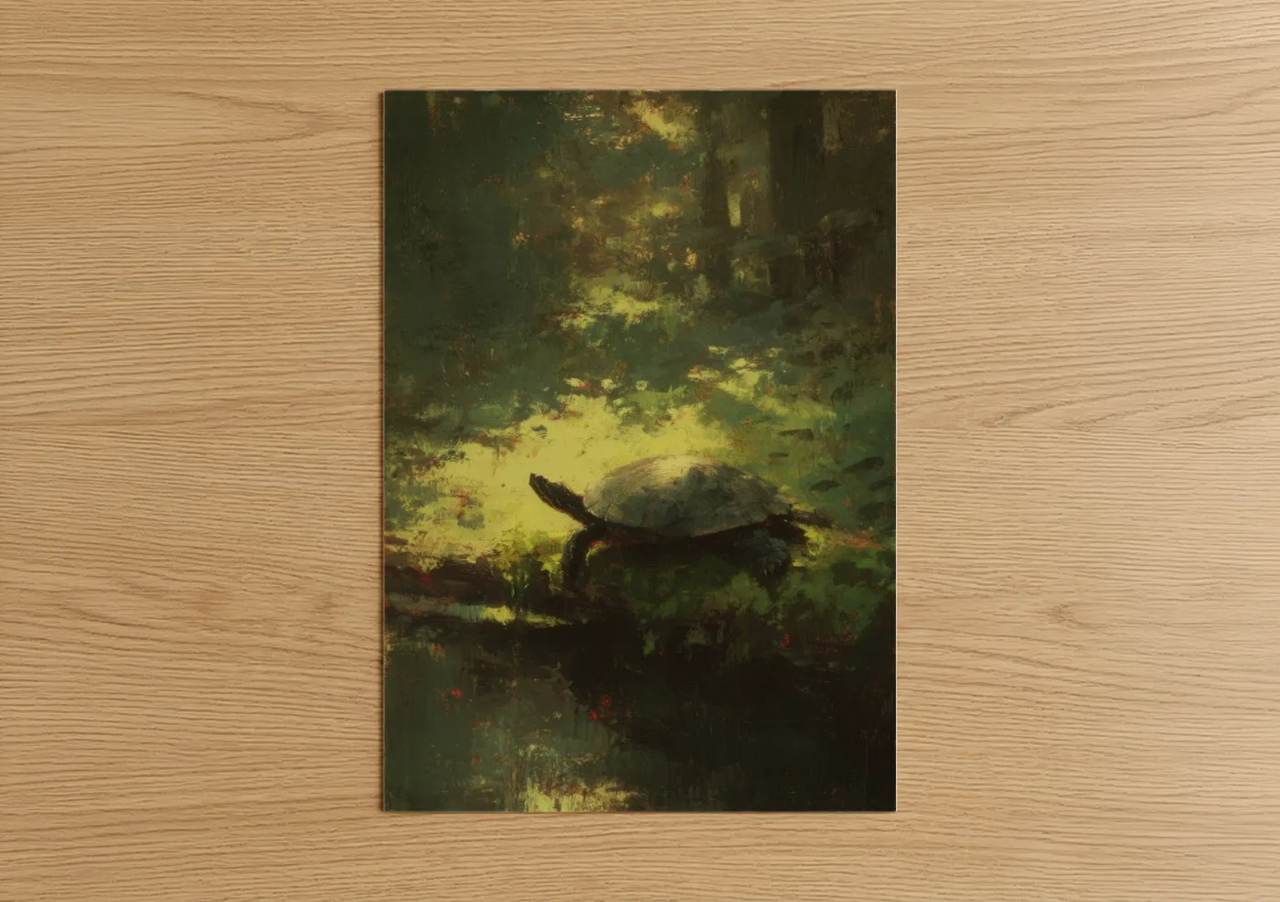 Sunlit Turtle in Natural Waters Wall Art