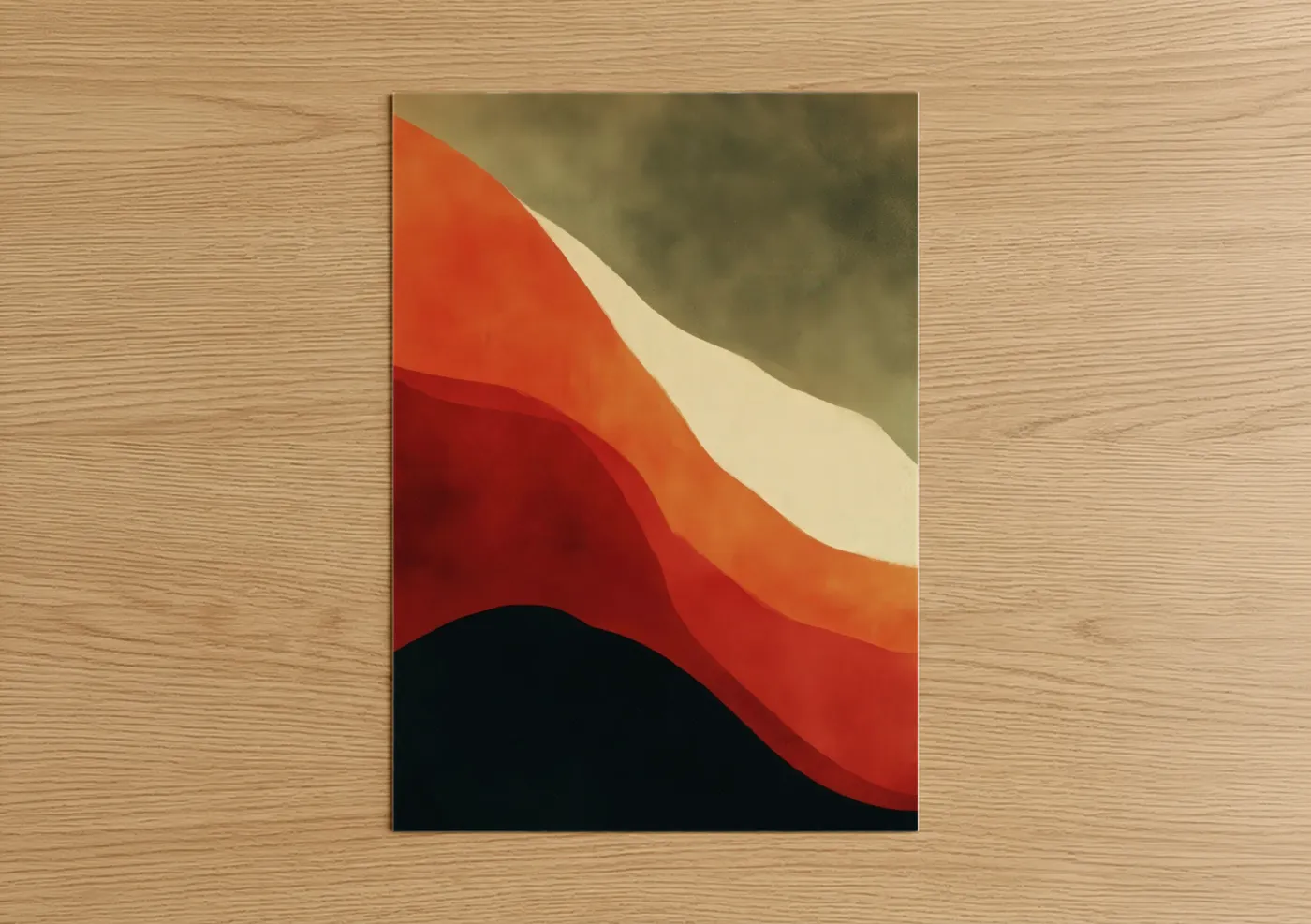 Crimson Canyon Abstract Landscape Wall Art