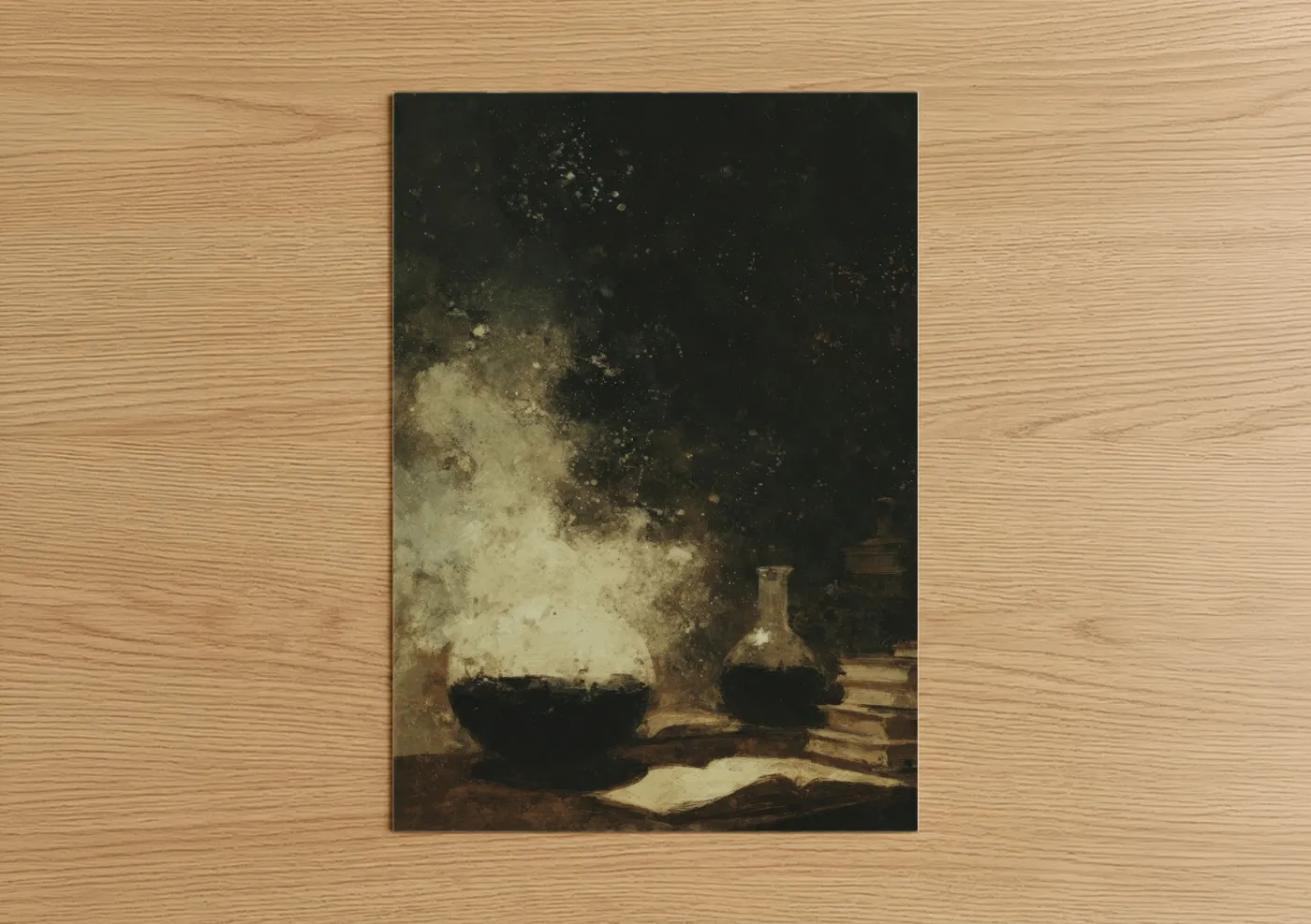 Alchemist's Flame Dark Fantasy Mystical Wall Art