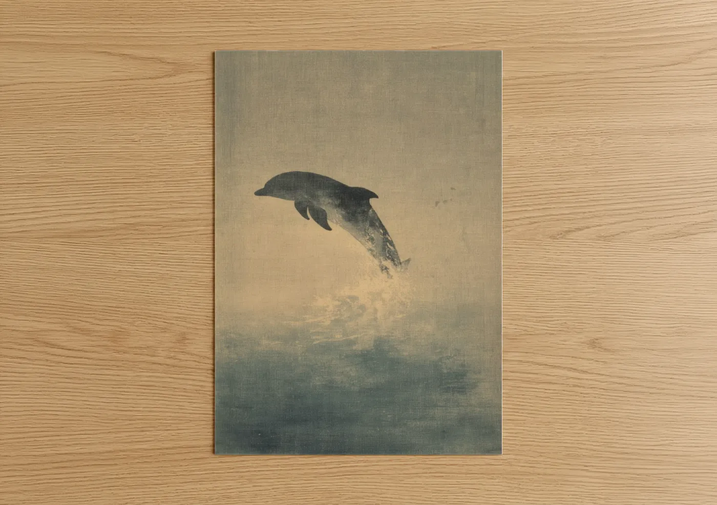 Leaping Dolphin Vintage Ocean Wall Art