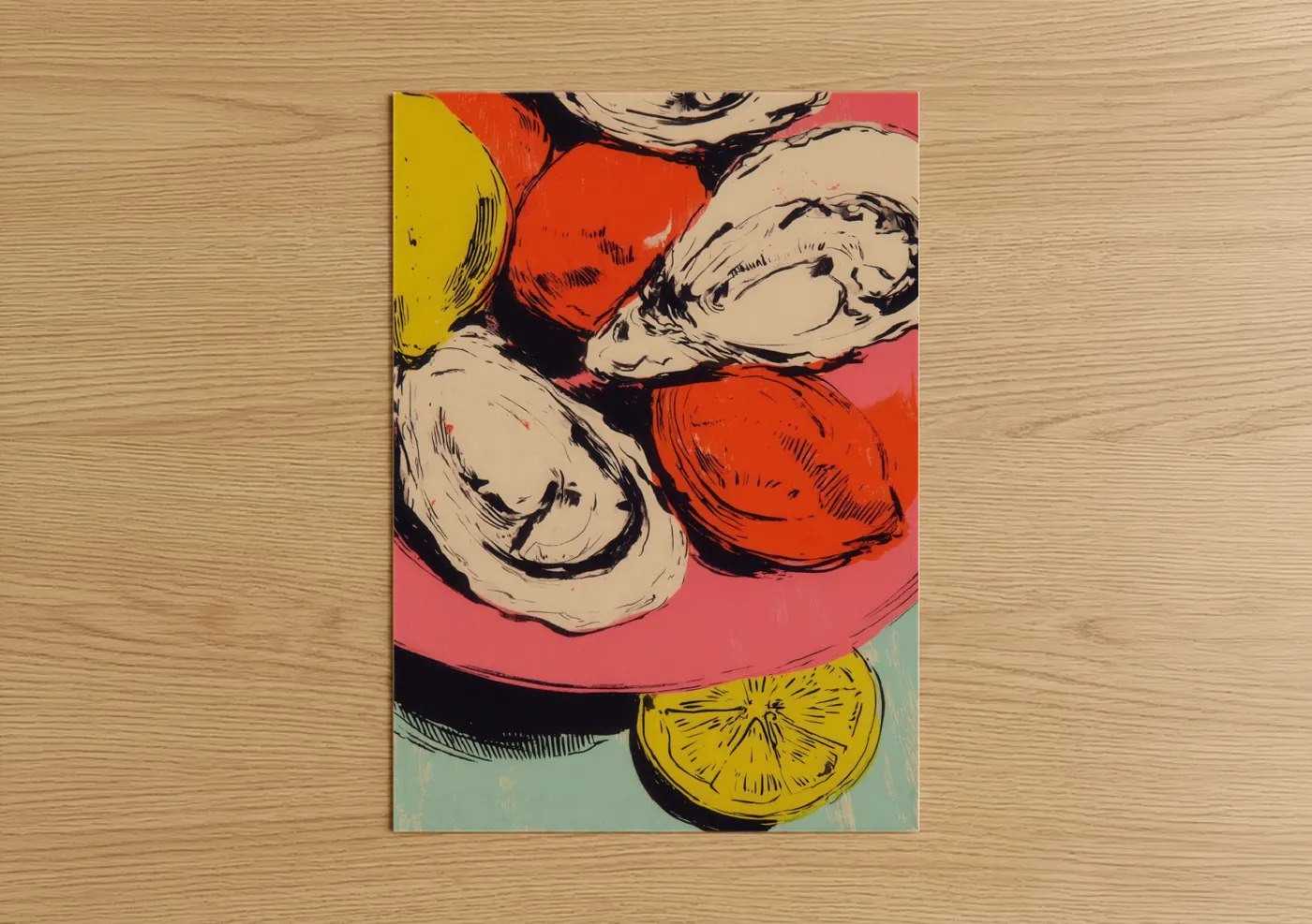 Colorful Oyster Pop Art Illustration Wall Art
