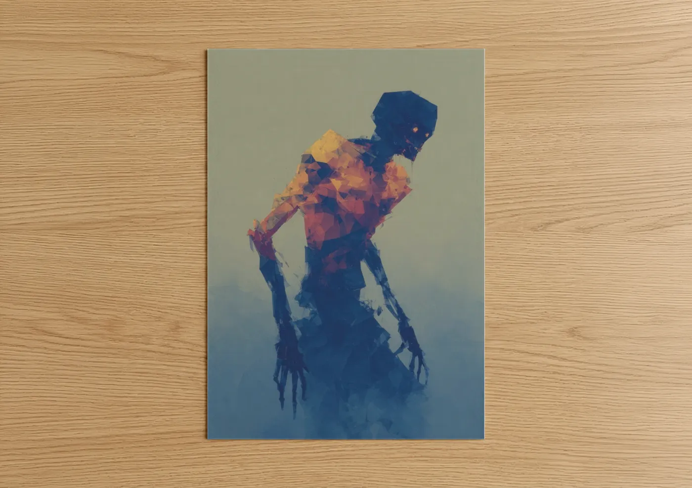 Geometric Zombie Low Poly Wall Art