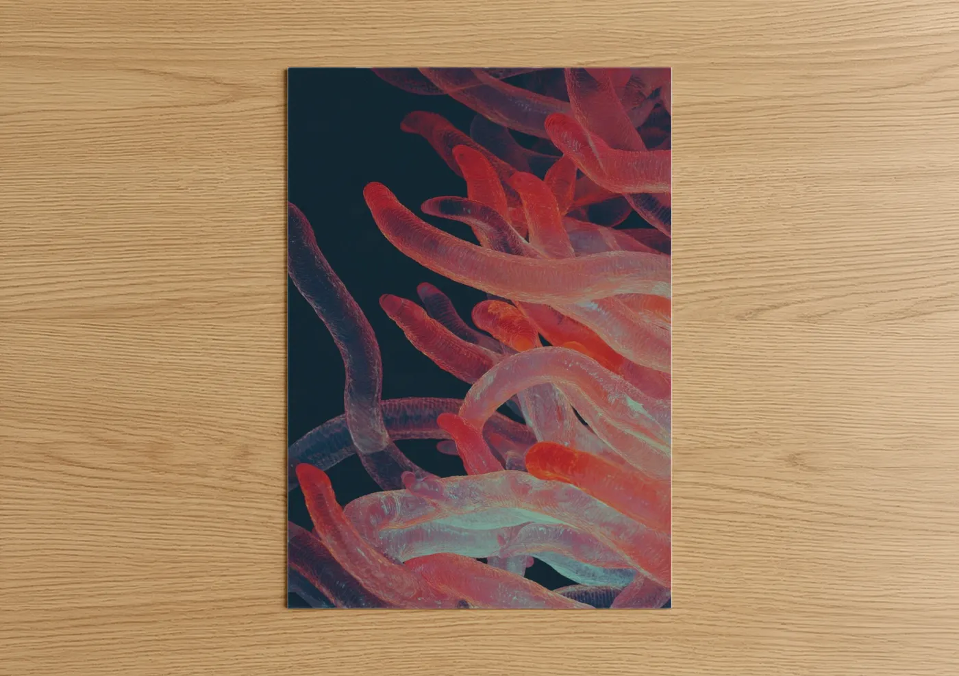 Crimson Licorice Strands Abstract Food Wall Art