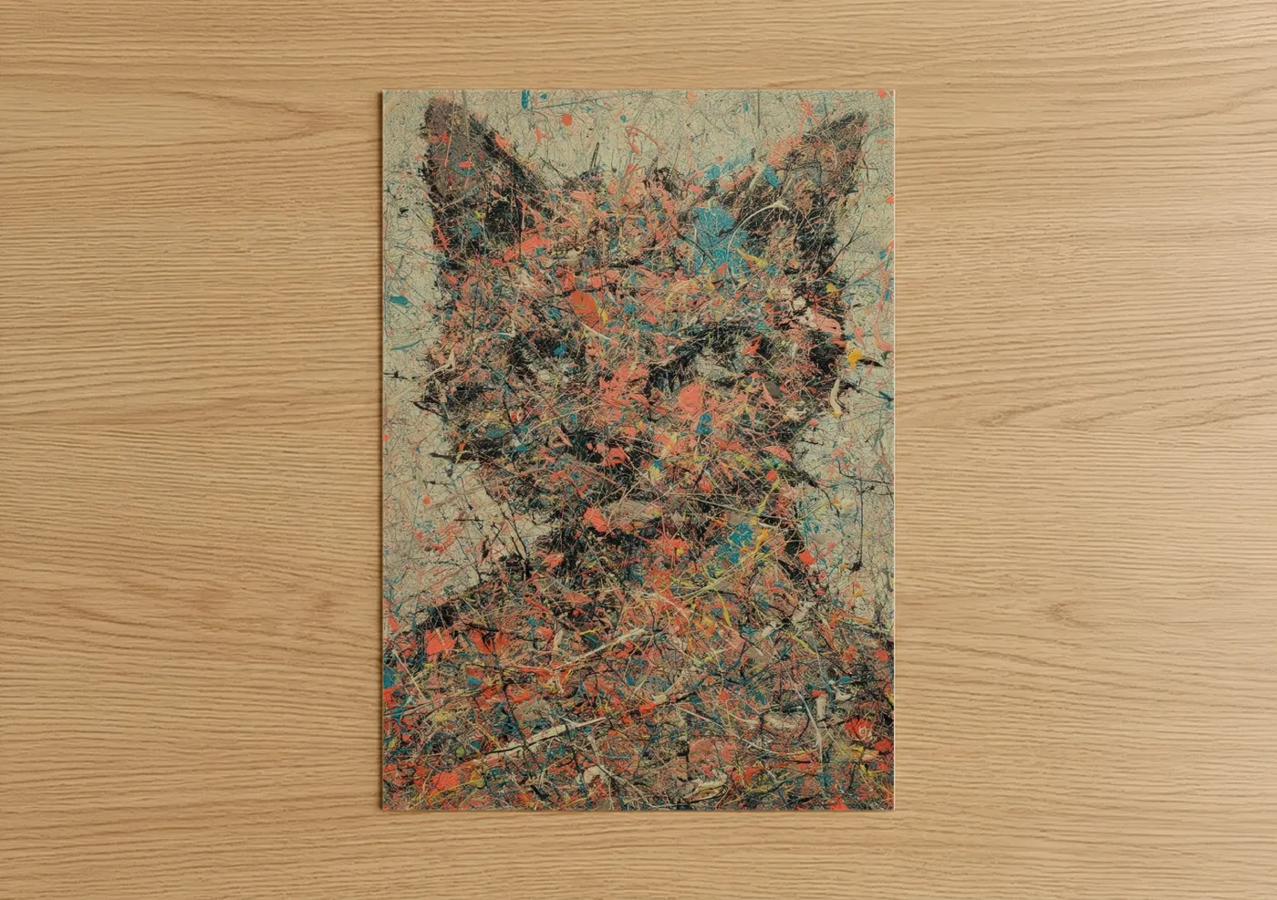 Abstract Expressionist Cat Wall Art