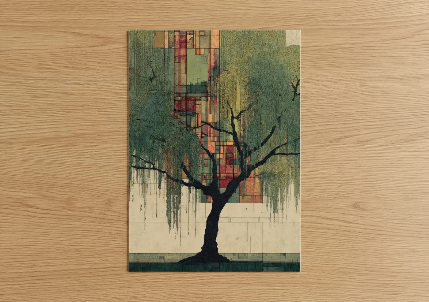 Geometric Willow Tree Modern Wall Art