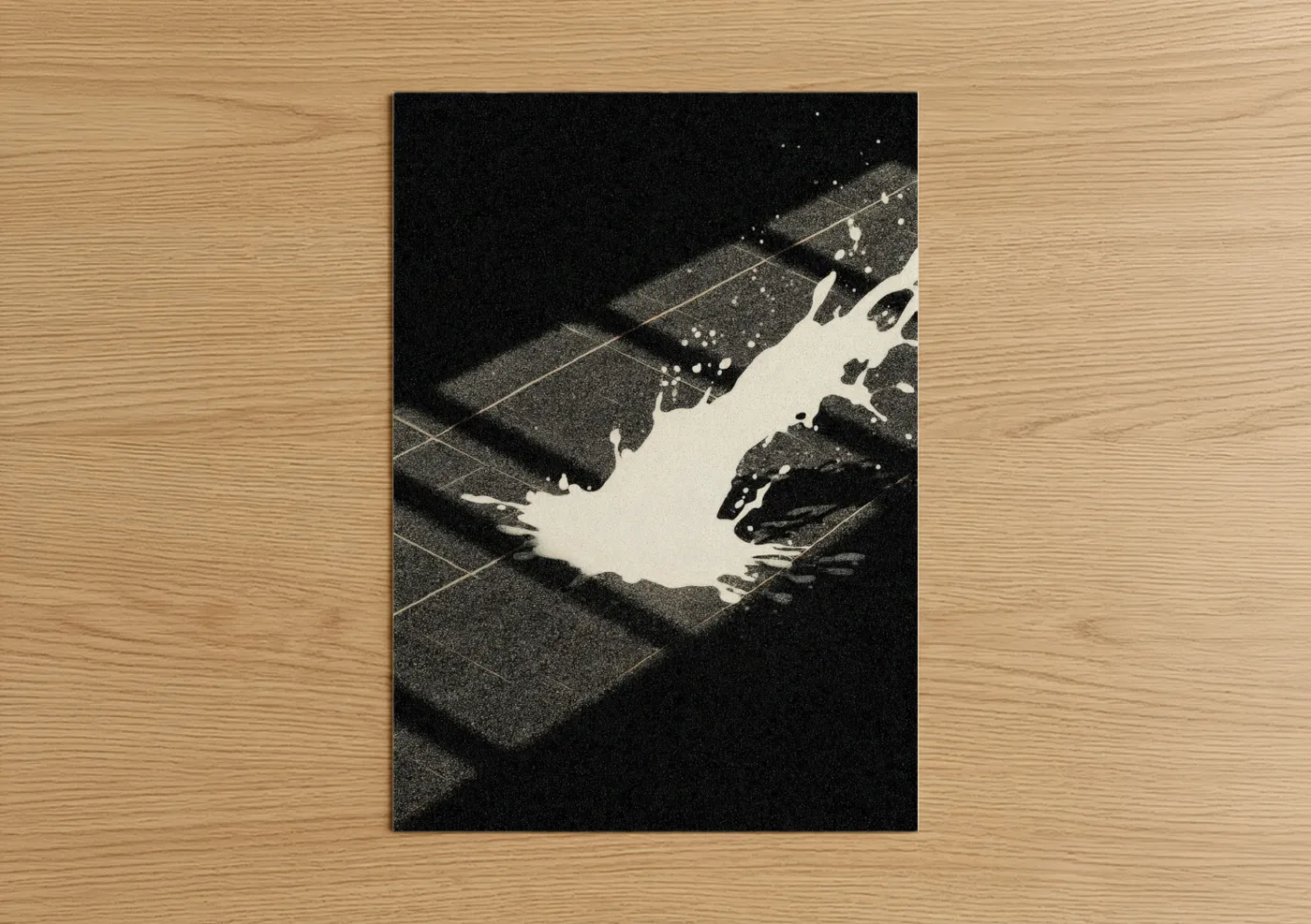 Splashing Milk Abstract Black White Wall Art