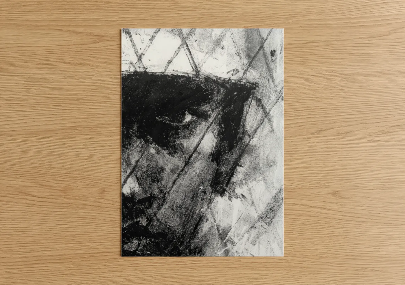 Dynamic Ice Hockey Action Black White Wall Art