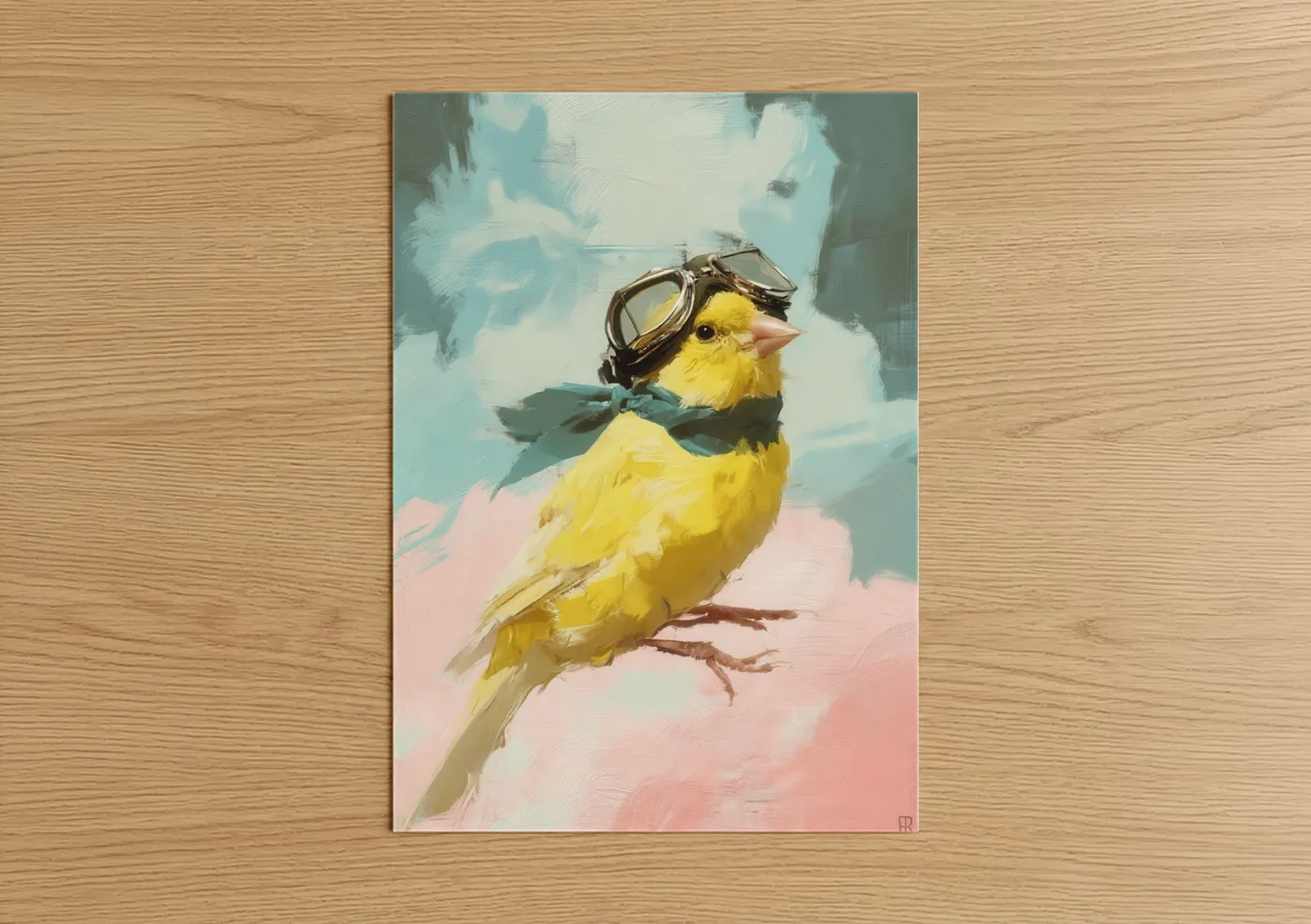 Yellow Canary Aviator Art Print Wall Art