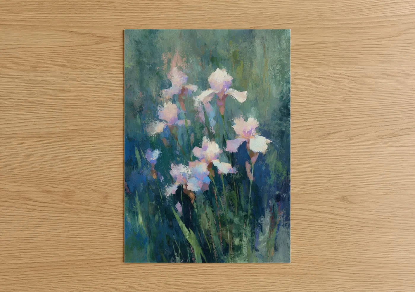 Lavender Iris Garden Impressionist Floral Wall Art