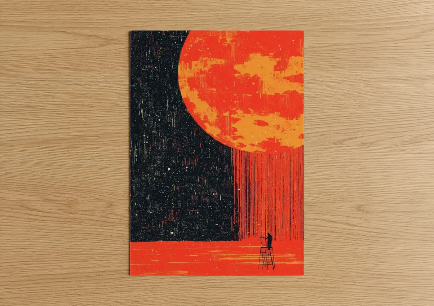 Burning Sun Abstract Space Wall Art