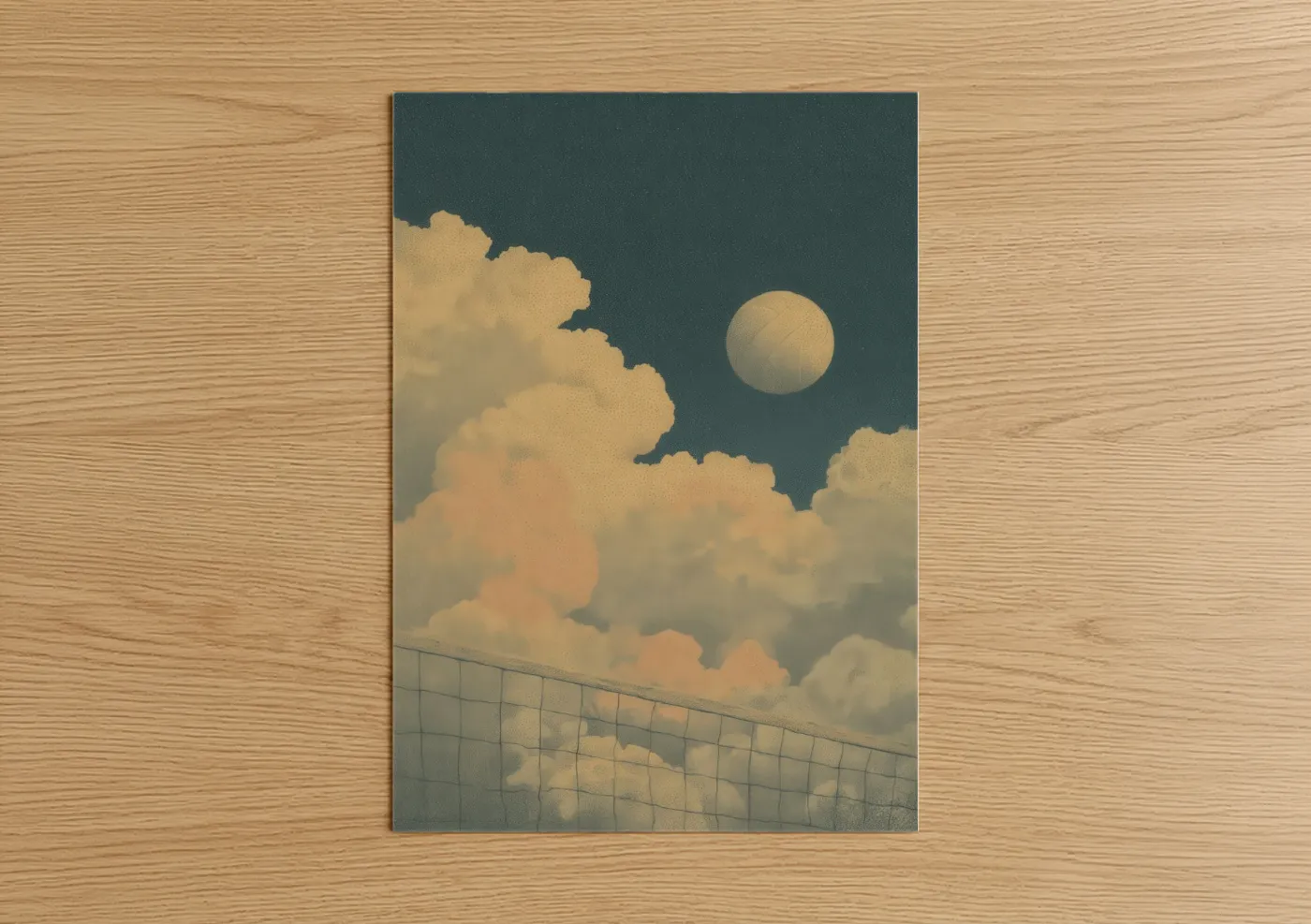 Golden Hour Volleyball Net Sky Wall Art