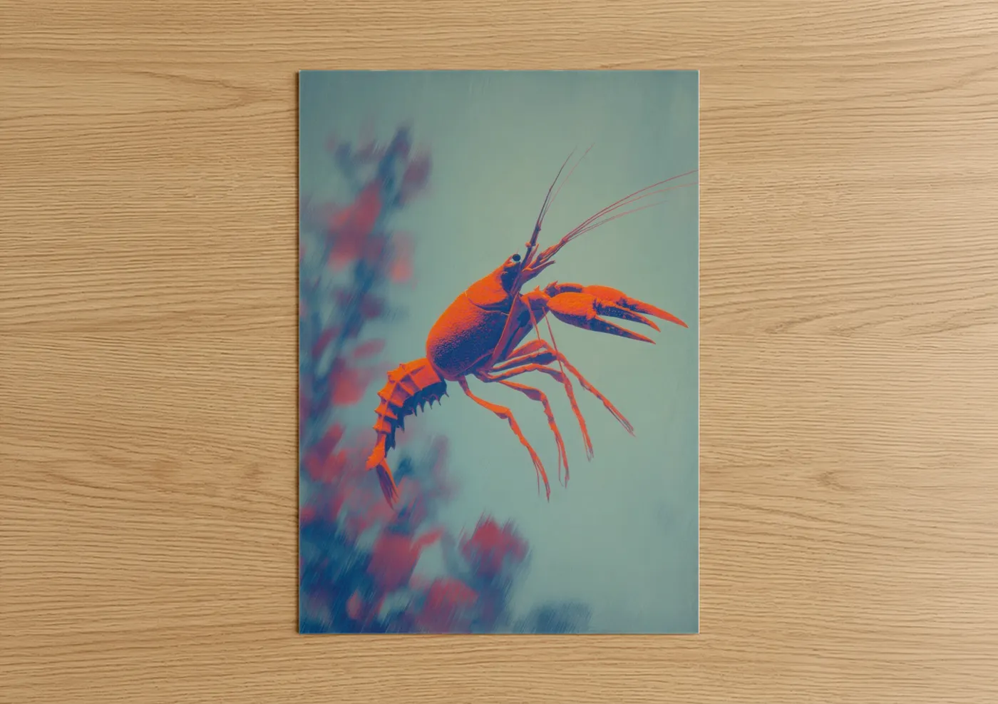 Vibrant Crayfish Modern Wall Art