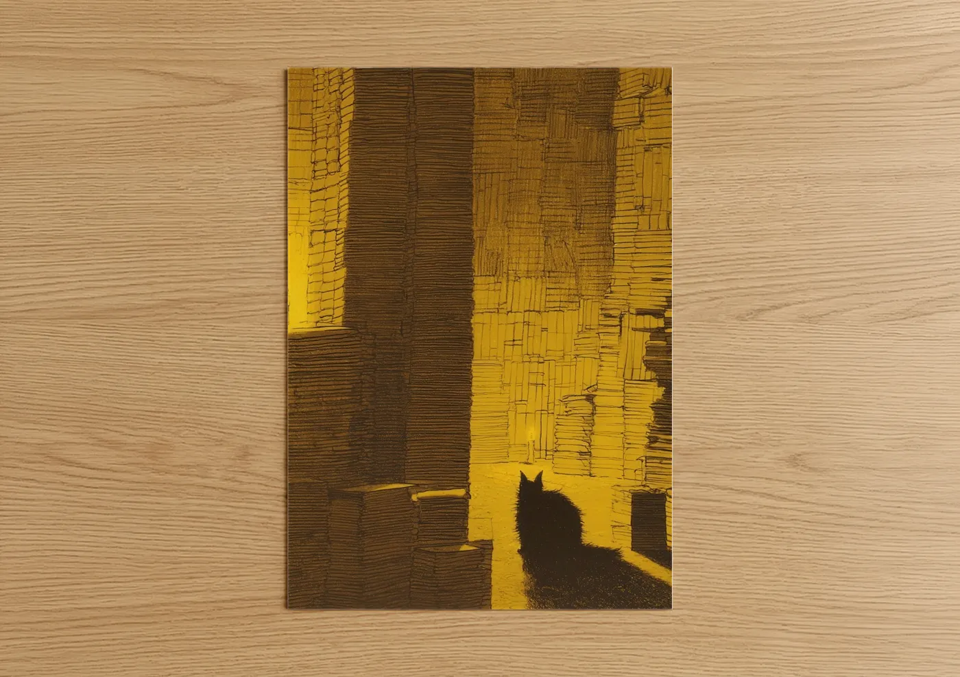 Urban Shadow Cat Modern Architecture Wall Art