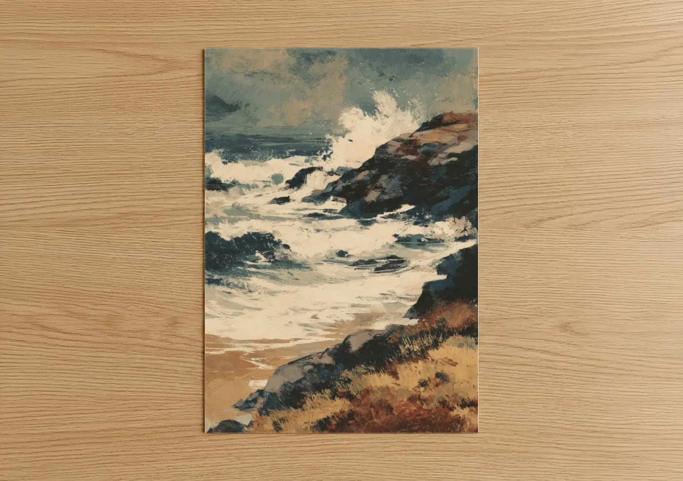 Stormy Coastal Waves Beach Wall Art