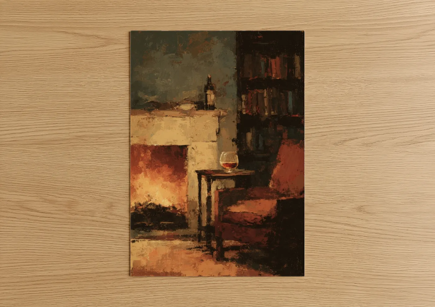 Fireside Whiskey Glass Warm Interior Wall Art