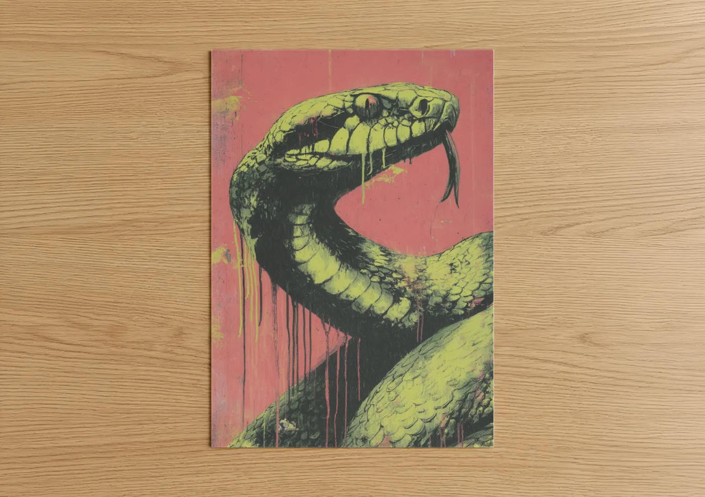 Crimson Python Pop Art Snake Wall Art