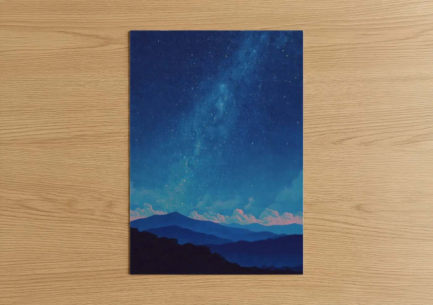 Milky Way Galaxy Mountain Night Sky Wall Art