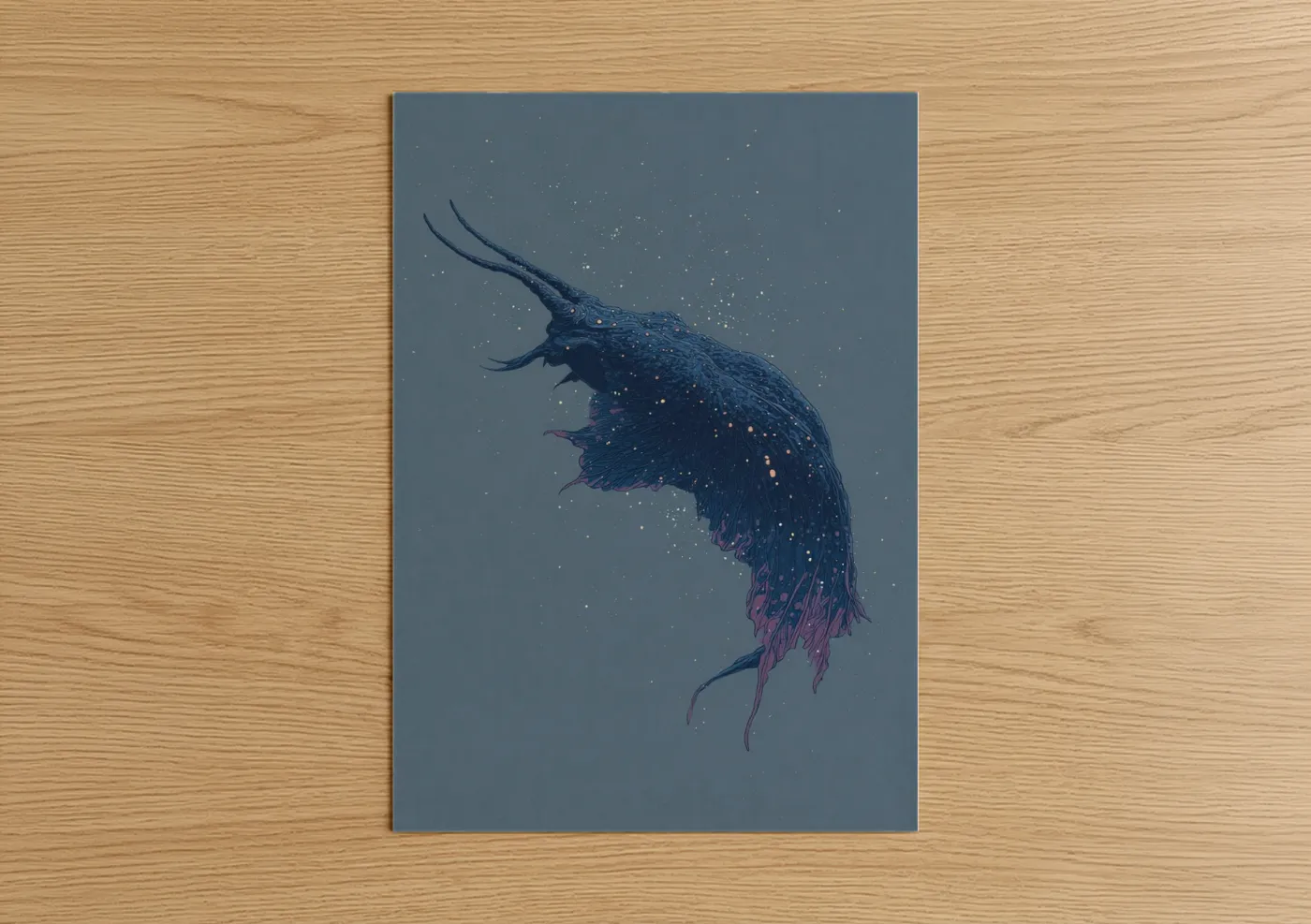 Cosmic Nudibranch Sea Creature Wall Art