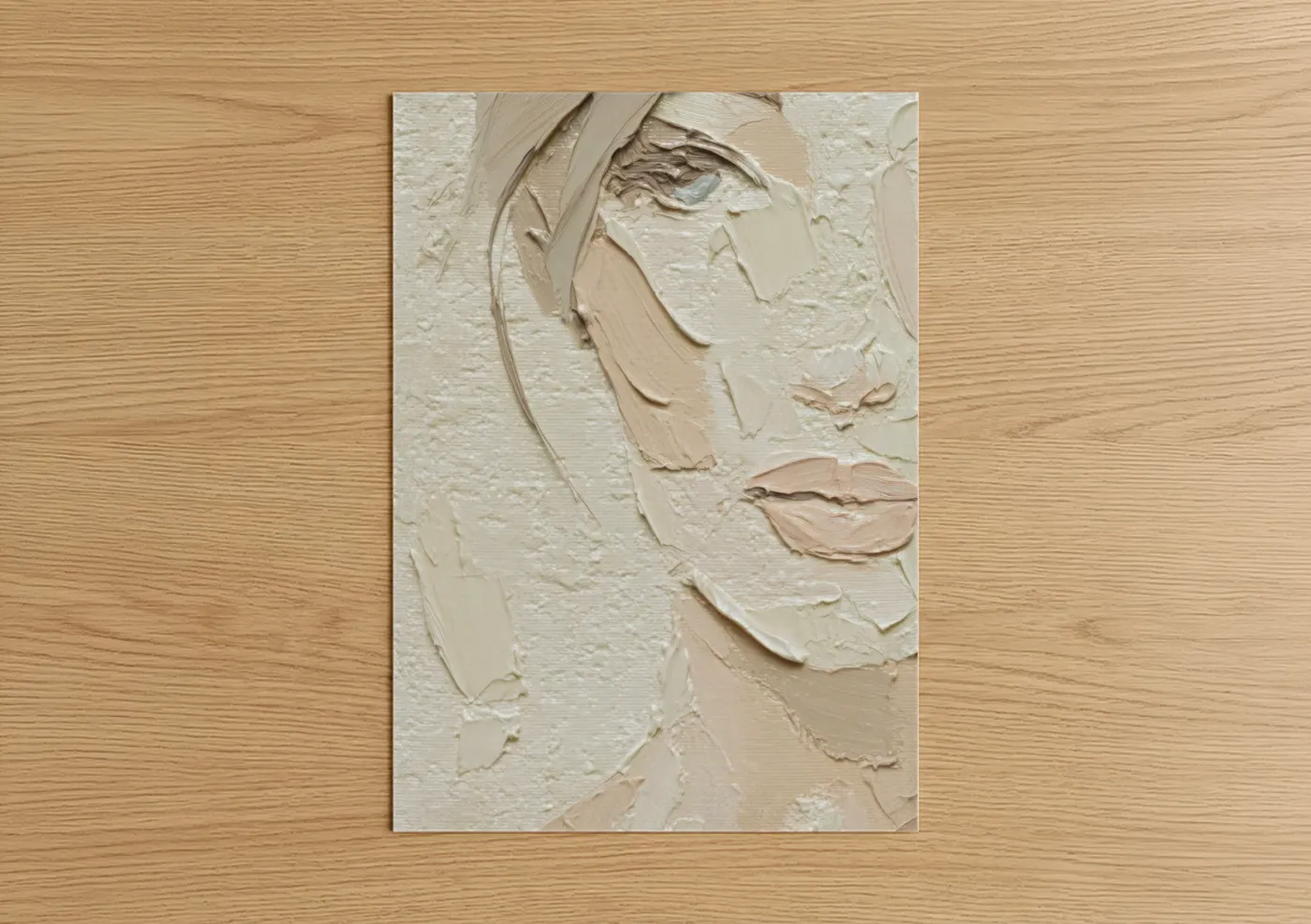 Textured Minimalist Abstract Face Wall Art