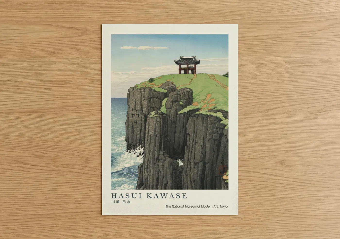 Japanese Temple Coastal Cliff Art Print Wall Art