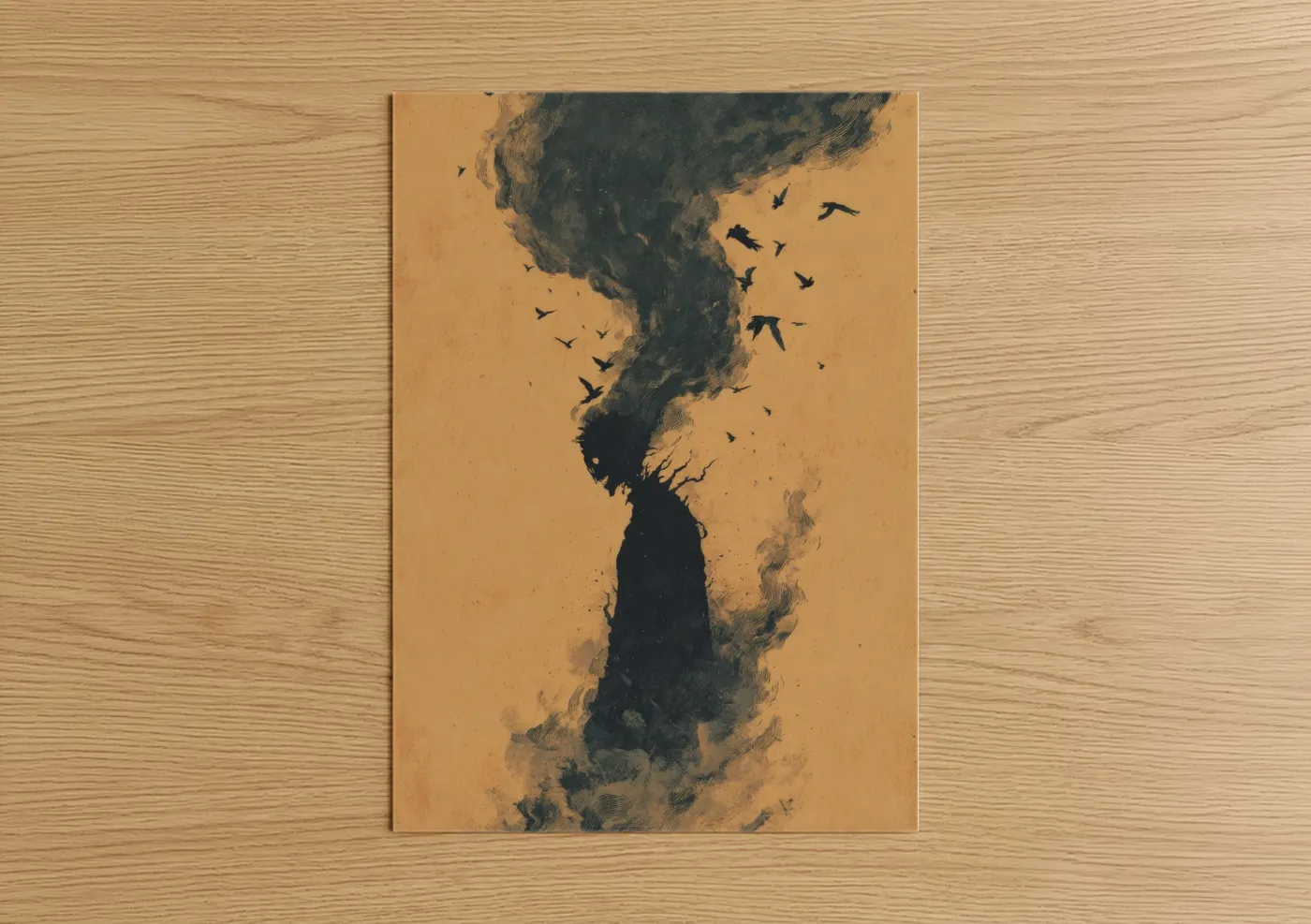 Ascending Zombie Dark Surreal Art Wall Art