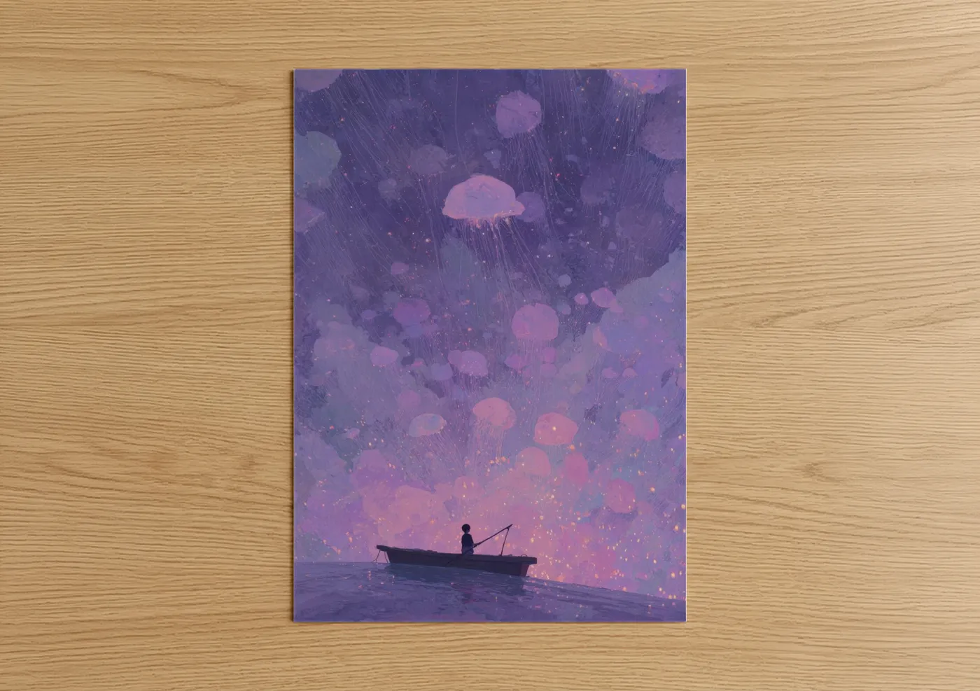 Magical Jellyfish Night Adventure Wall Art