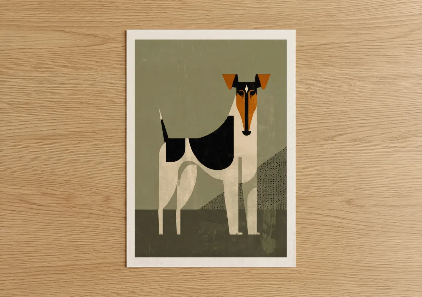 Geometric Terrier Art Deco Dog Wall Art