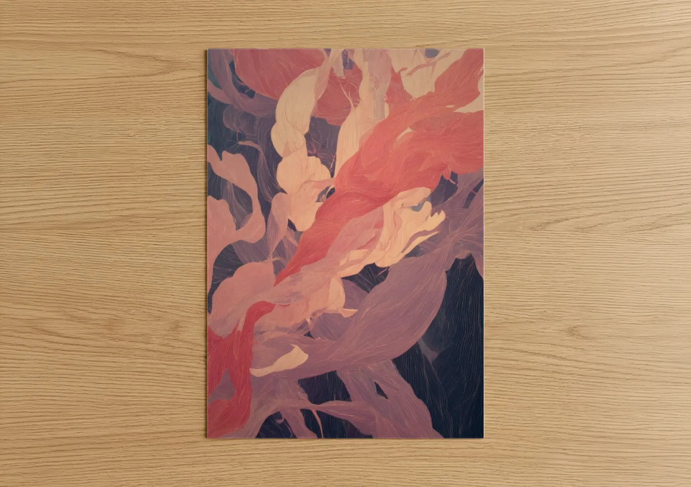 Crimson Zumba Energy Abstract Wall Art