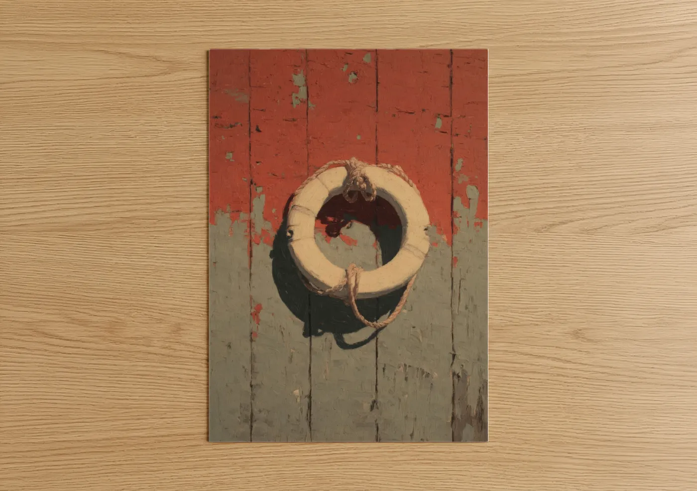 Weathered Life Ring Nautical Wall Art
