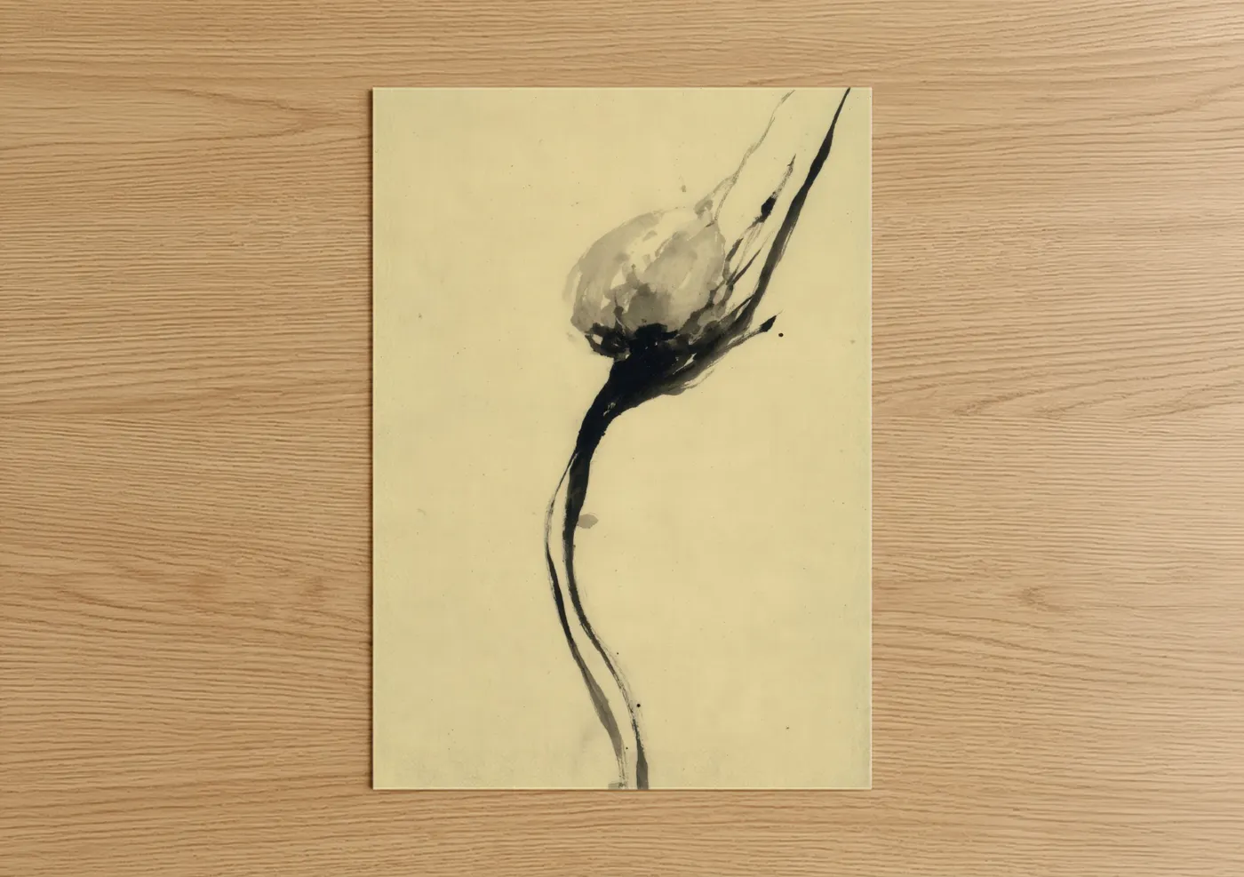 Delicate Garlic Bud Minimalist Ink Wall Art