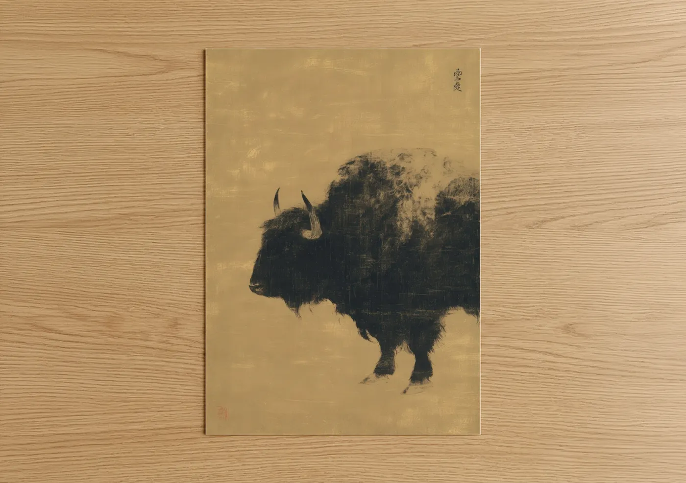 Snowy Yak Traditional Asian Wall Art
