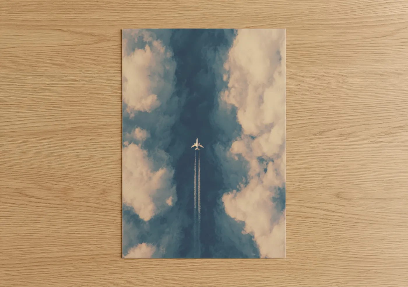 Private Jet Contrail Sky Photography Wall Art