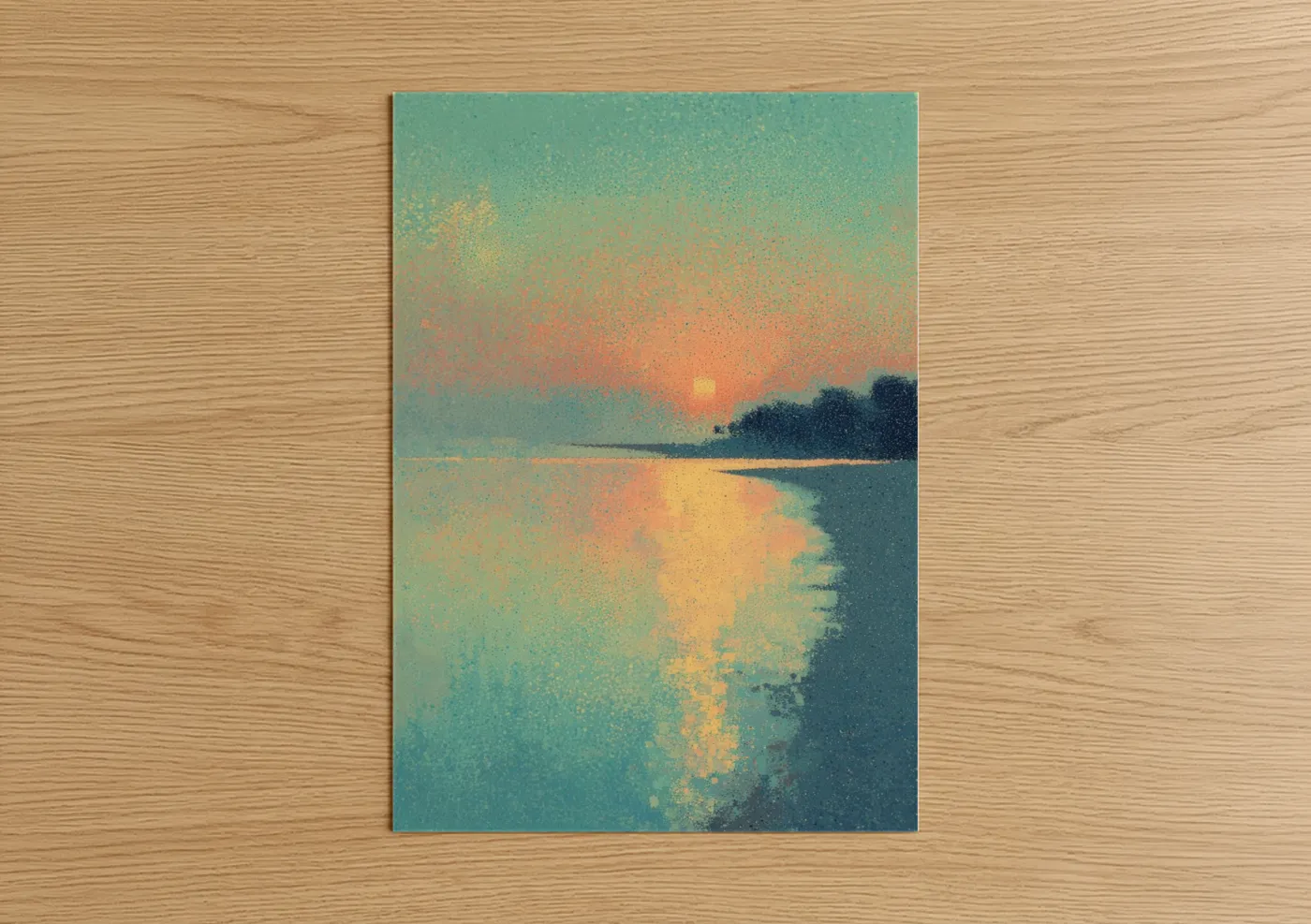 Golden Sunrise Beach Reflection Wall Art