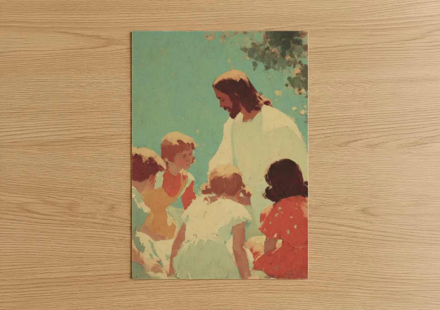 Jesus Christ With Children Religious Wall Art