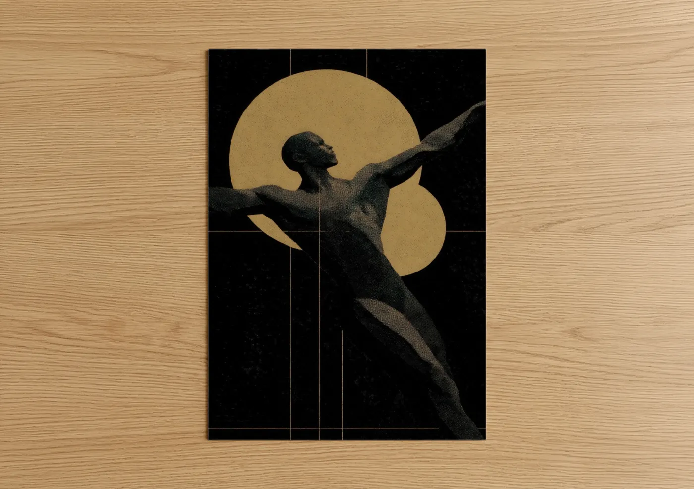 Golden Strength Bodybuilding Wall Art