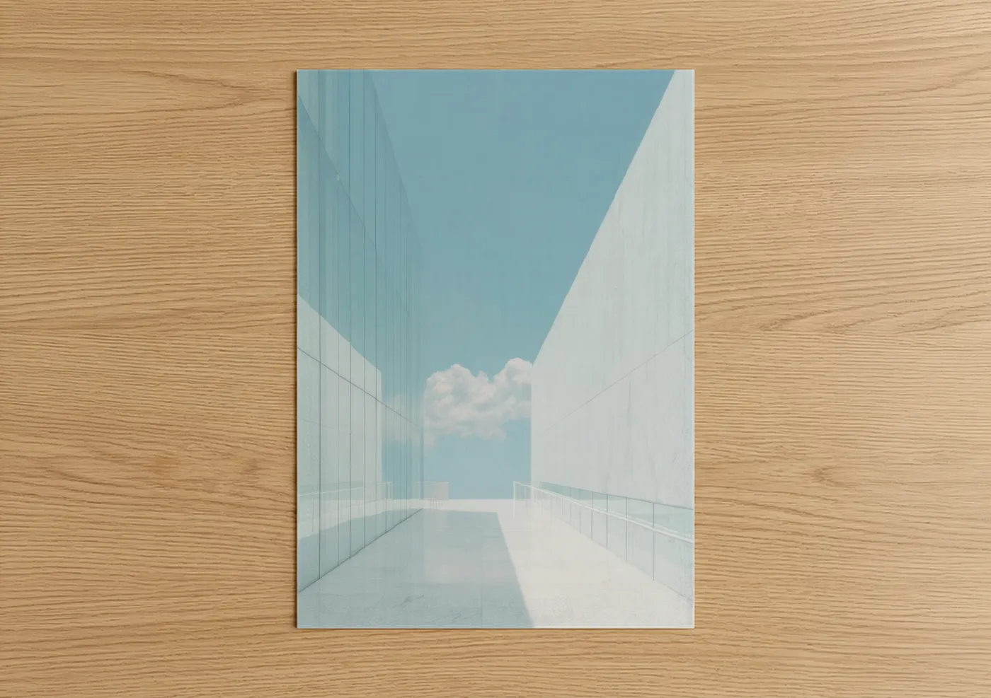 Minimalist Canal Architecture Sky View Wall Art