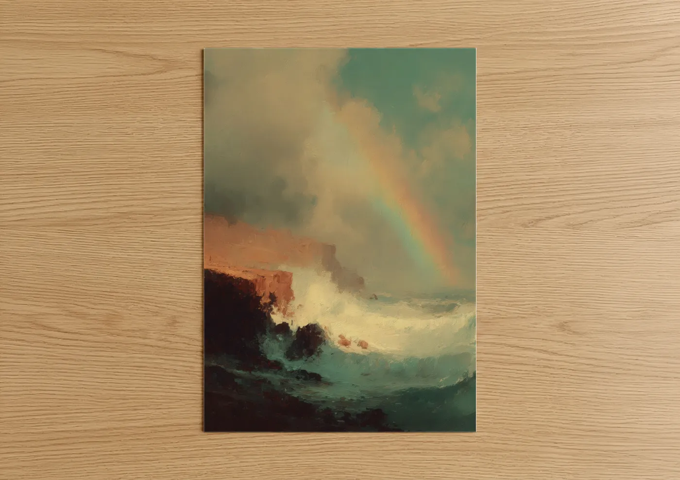 Coastal Rainbow Storm Seascape Wall Art