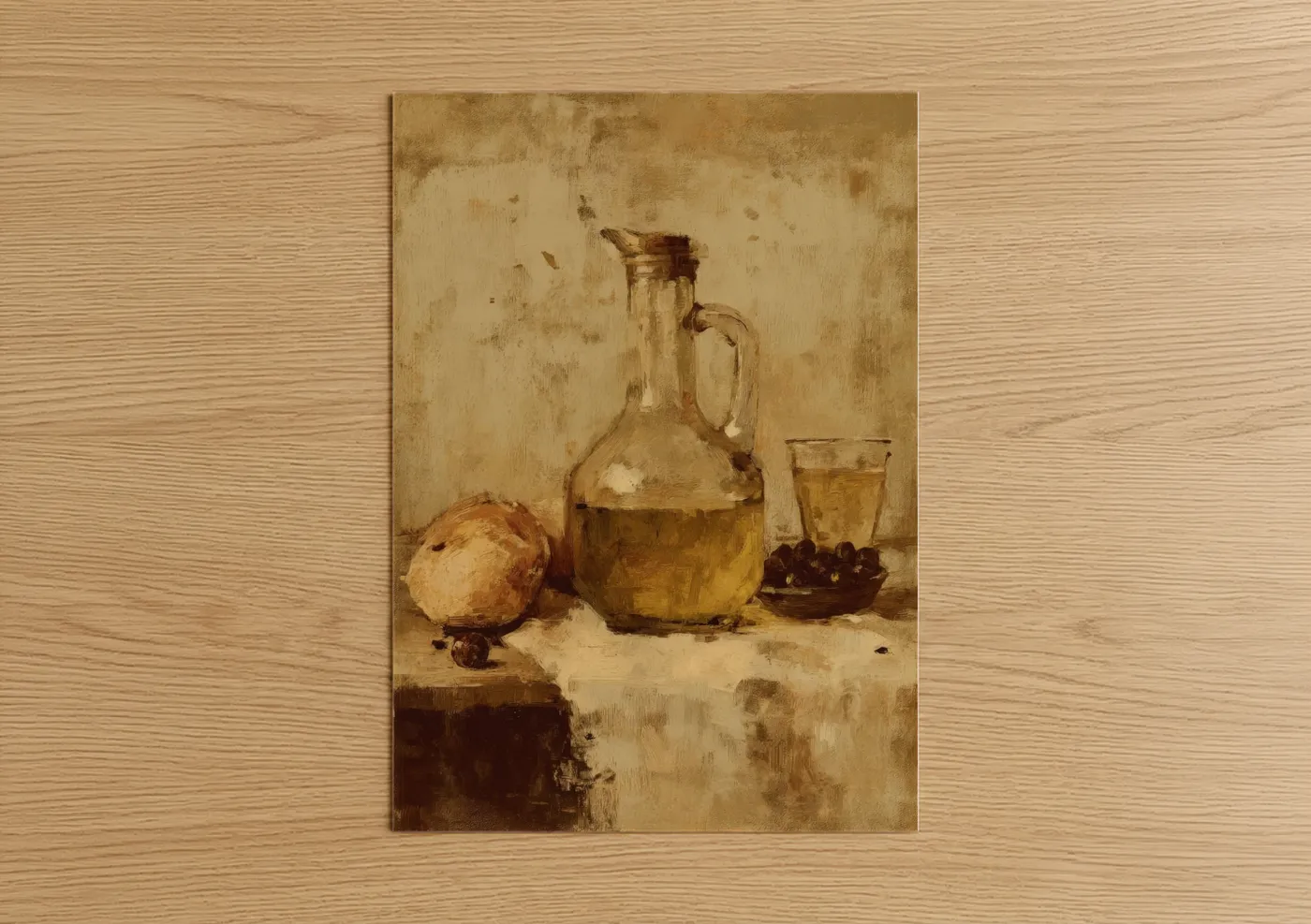 Tuscan Wine Still Life Classical Painting Wall Art