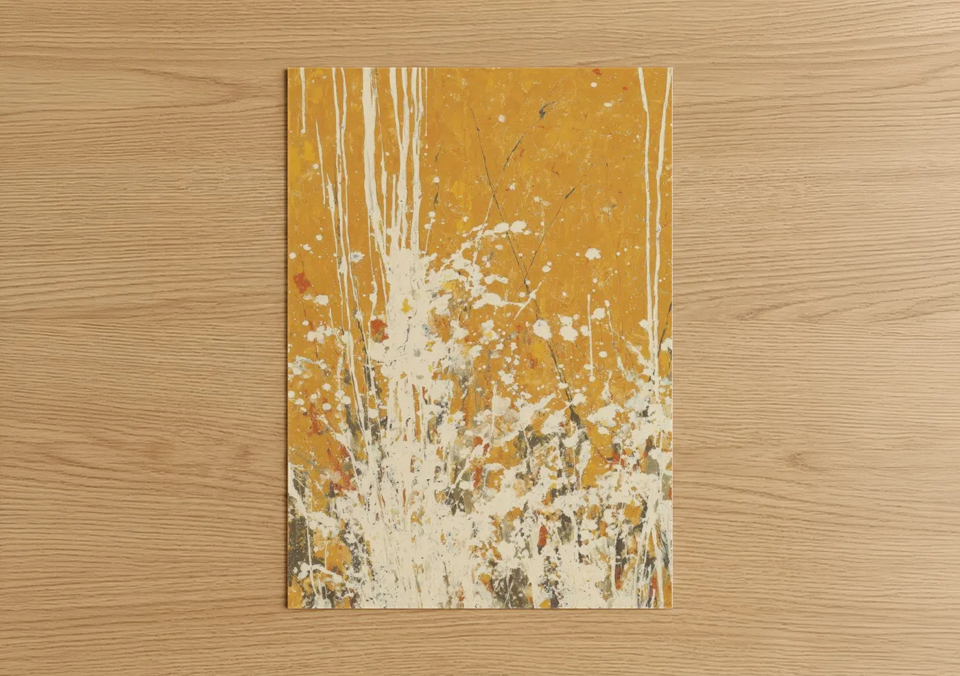 Golden Beer Abstract Expressionist Wall Art