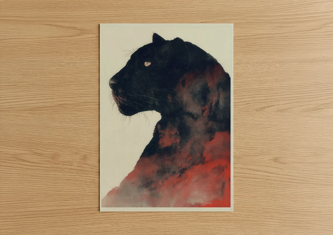 Crimson Jaguar Double Exposure Wildlife Wall Art