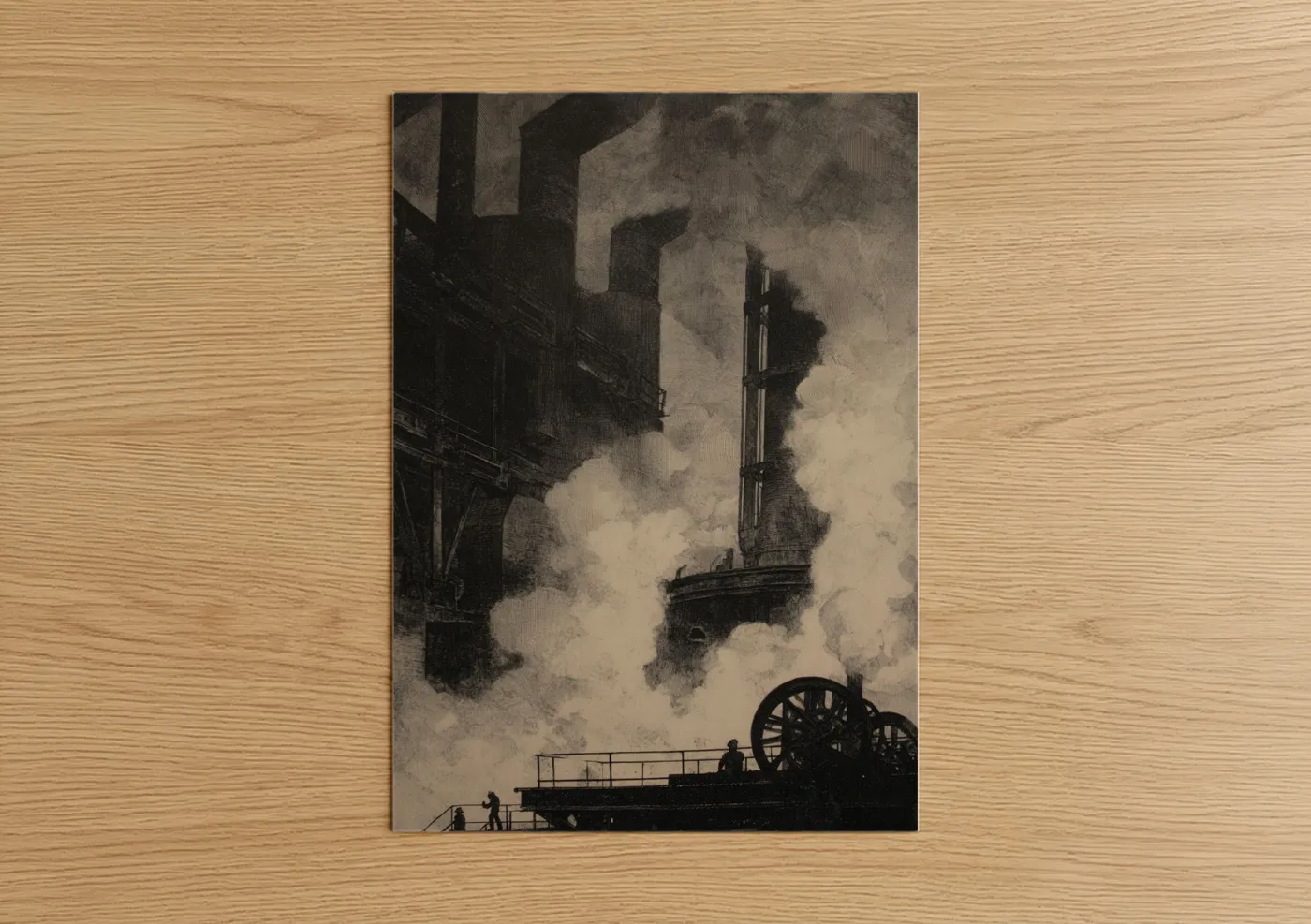 Industrial Factory Smokestacks Steam Wall Art