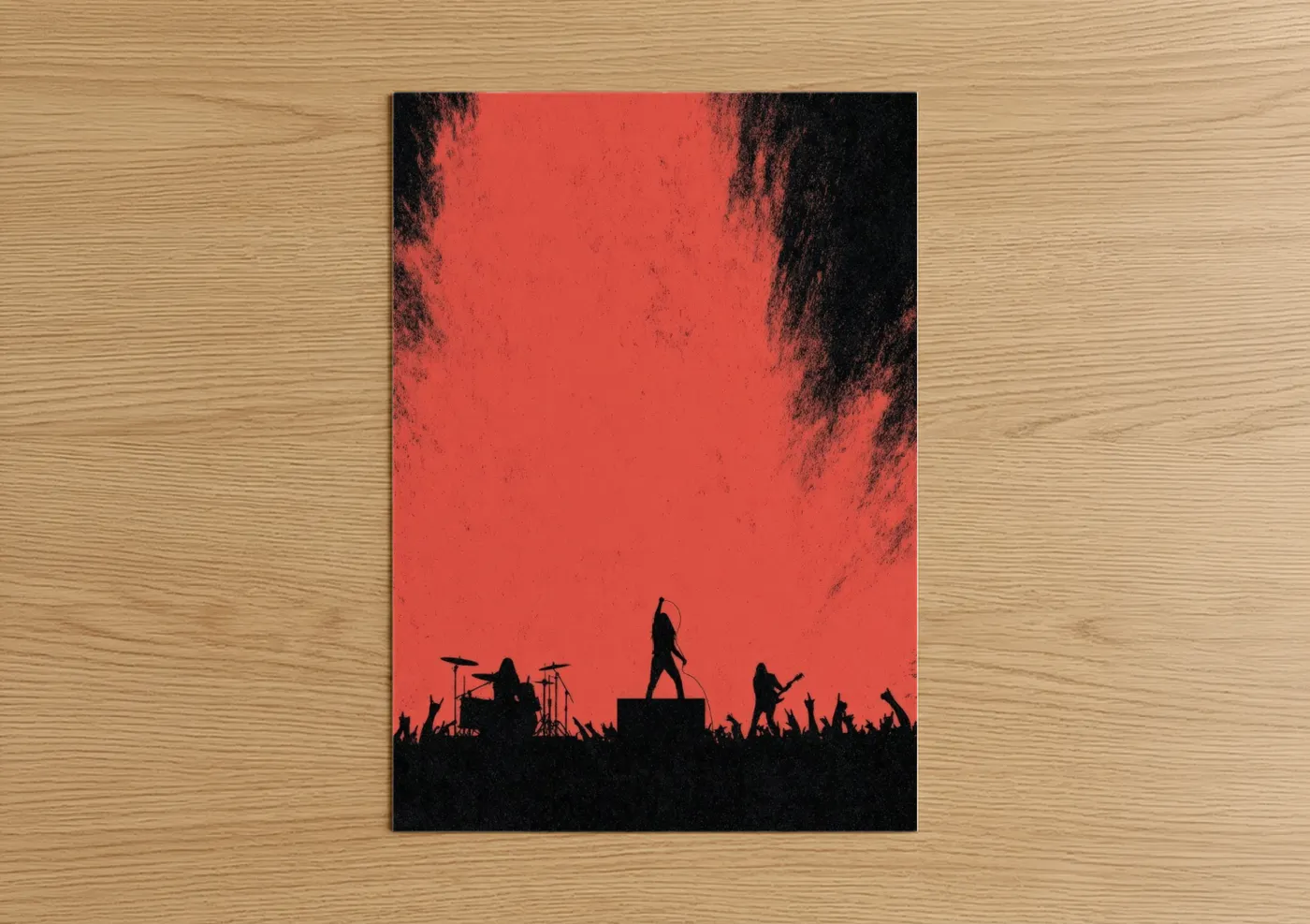 Death Metal Concert Silhouette Wall Art