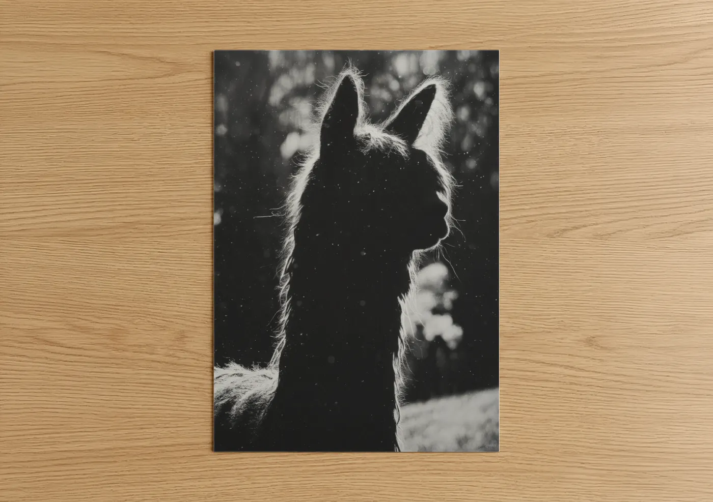 Snowy Alpaca Winter Black and White Wall Art