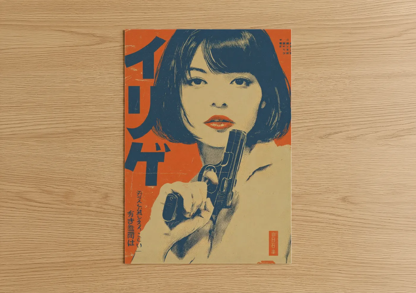Vintage Japanese Spy Girl Poster Wall Art