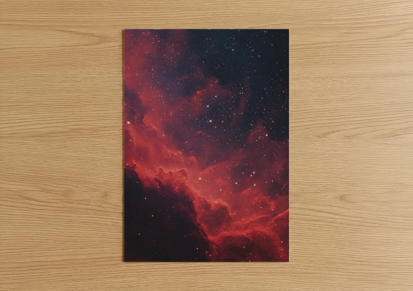 Crimson Nebula Cosmic Space Wall Art